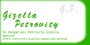 gizella petrovity business card